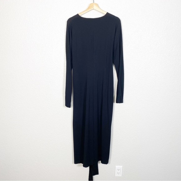 COS Women’s Black Long Sleeve Waist Wrap Midi Dress Size Large - Picture 7 of 11